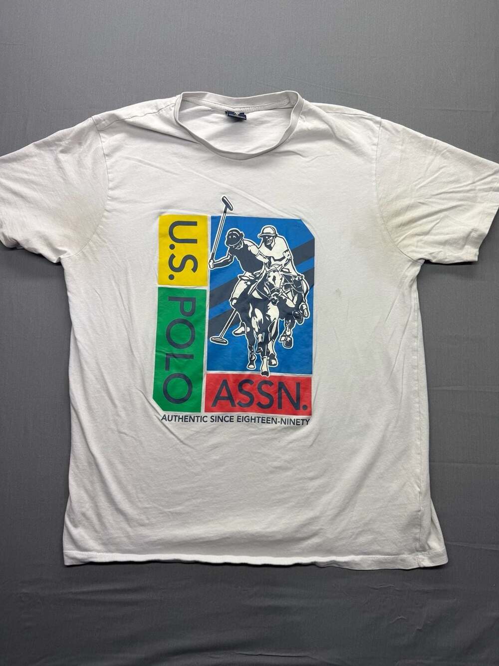 U.S. Polo Assn. Men's White Short Sleeve T-Shirt with Polo Player Graphic